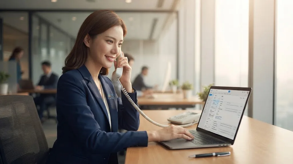 Camay support answering a call
